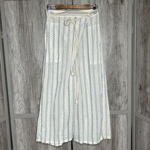Pearl & Caviar Pants Small Wide Leg Pockets Lightweight Striped Size S